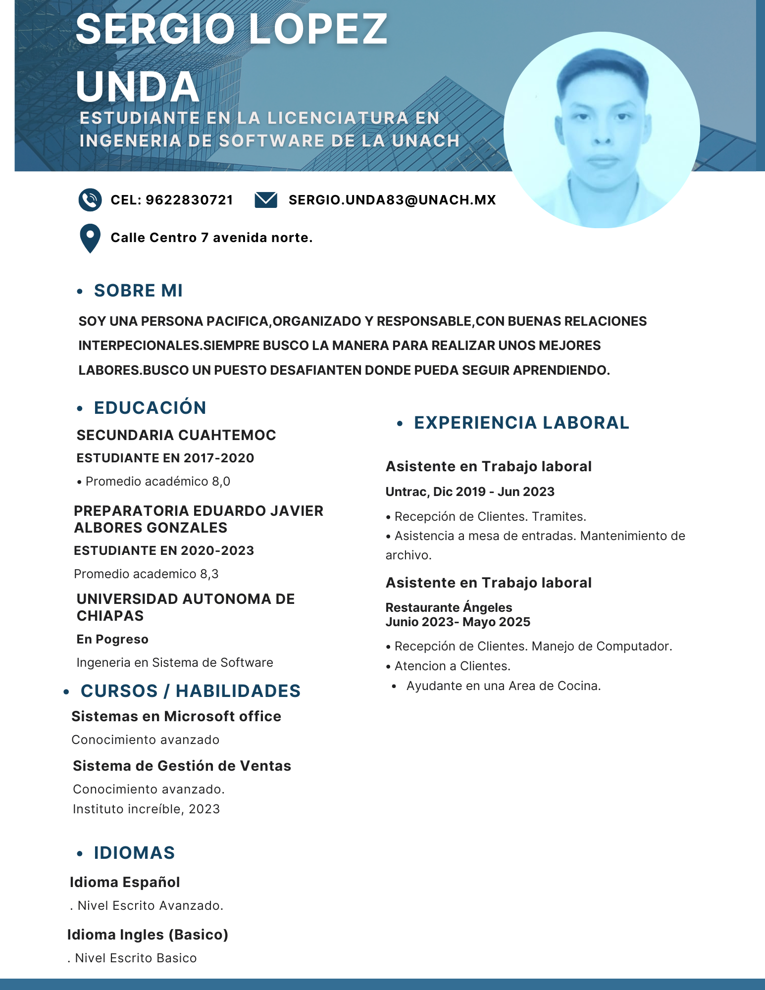 Ejemplo de diseño de currículum